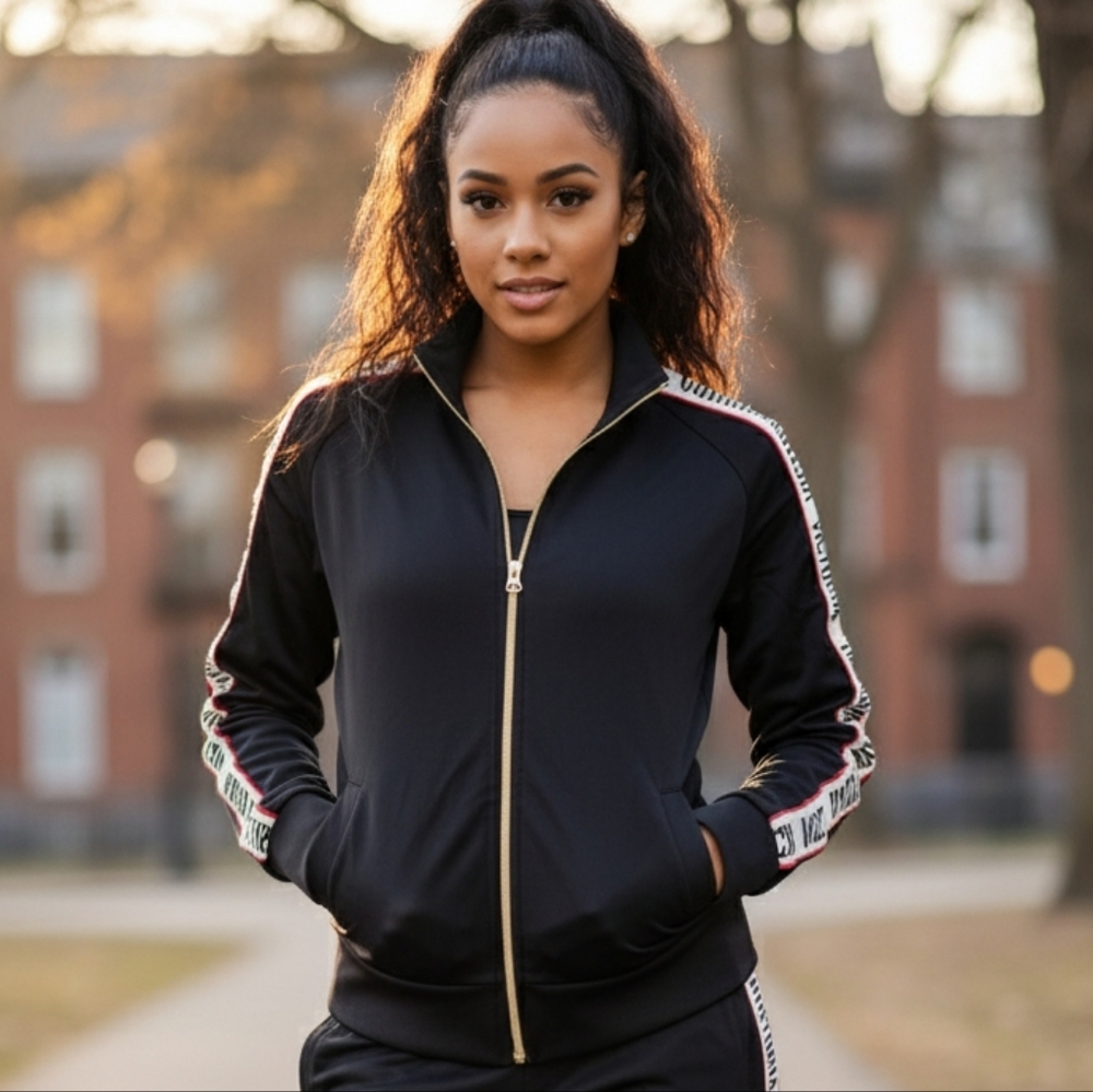 Victoria Sport Black Women's Track  Jacket‎ Womans Small